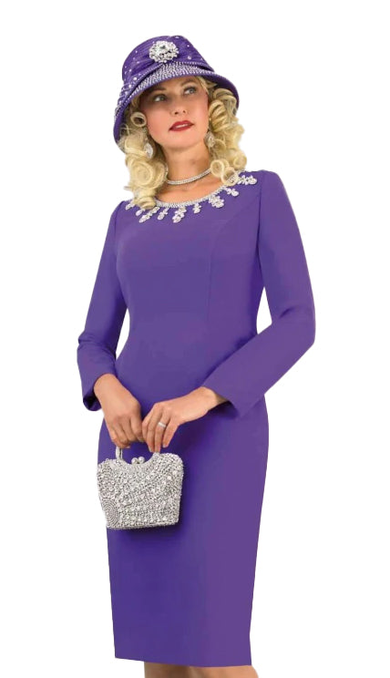 Lily And Taylor Dress 4787-Purple