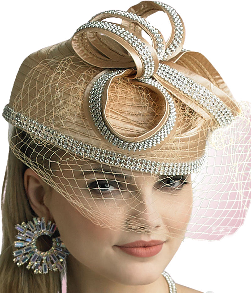 Lily and Taylor Hat H365-Gold - Church Suits For Less