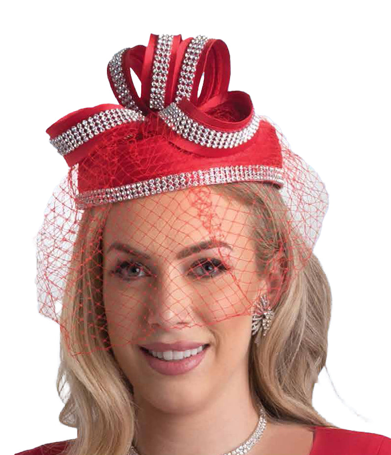 Lily and Taylor Hat H365-Red - Church Suits For Less