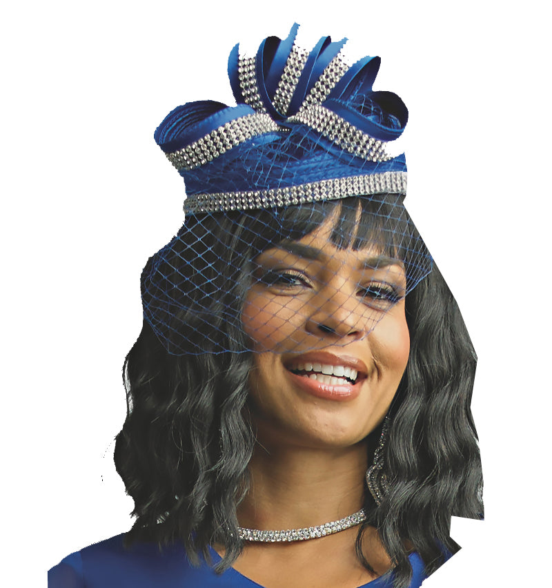 Lily and Taylor Hat H365-Royal Blue - Church Suits For Less