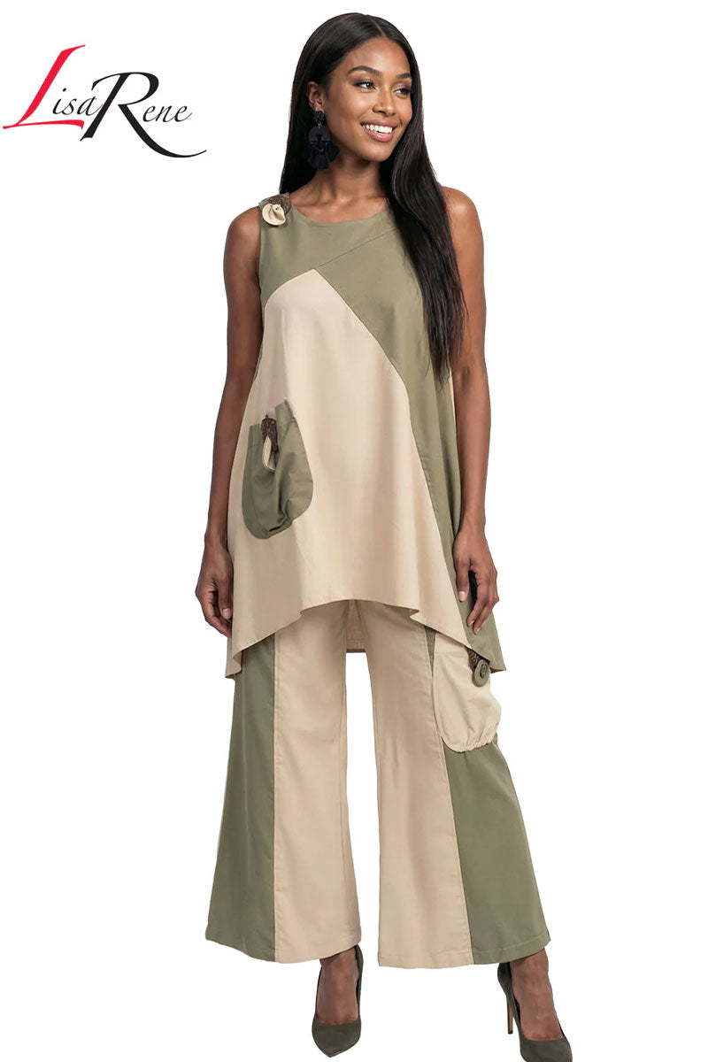 Shop Lisa Rene By Donna Vinci - Elegant Two-Piece Tunic and Pant Set ...