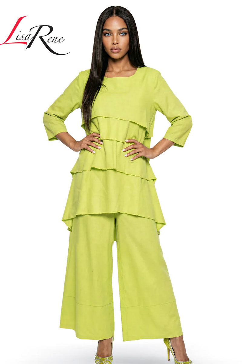 Shop Lisa Rene By Donna Vinci 3391-Lime - Elegant 2-Piece Set for ...