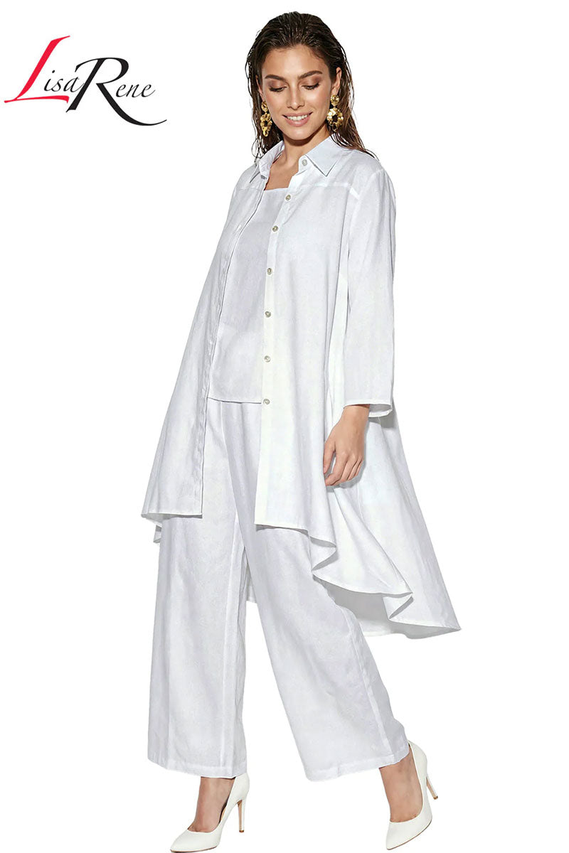 Shop Lisa Rene By Donna Vinci 3392-White - Elegant 3-Piece Linen ...