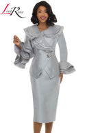Lisa Rene Church Suit By Donna Vinci 3381-Silver