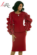 Lisa Rene Church Suit By Donna Vinci 3396-Burgundy