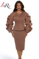 Lisa Rene Church Suit By Donna Vinci 3396-Coffee