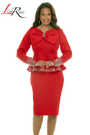 Lisa Rene Church Suit By Donna Vinci 3397-Red