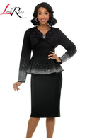 Lisa Rene Church Suit By Donna Vinci 3397-Black