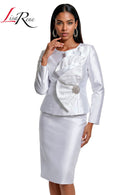 Lisa Rene Church Suit By Donna Vinci 3398-Pure White