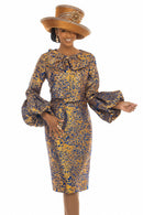 Lisa Rene Dress By Donna Vinci 3399-Gold Combo