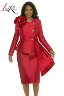 Lisa Rene Church Suit By Donna Vinci 66972-Red