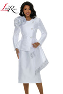 Lisa Rene Church Suit By Donna Vinci 66972-White