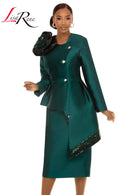 Lisa Rene Church Suit By Donna Vinci 66972-Hunter Green