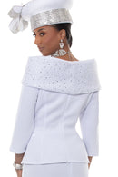 Lisa Rene Church Suit By Donna Vinci 3373-White
