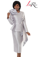 Lisa Rene Church Suit By Donna Vinci 66972-Silver