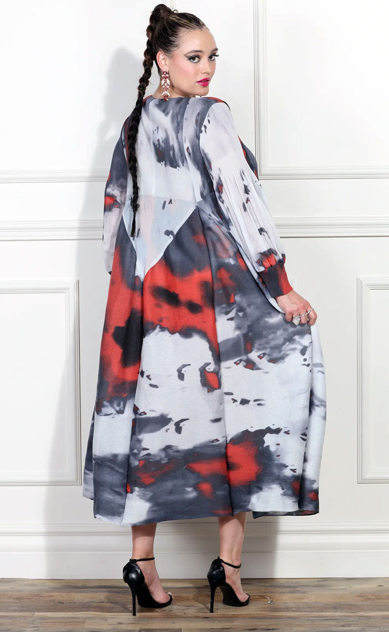 Luxe Moda Dress LM400-Grey Print