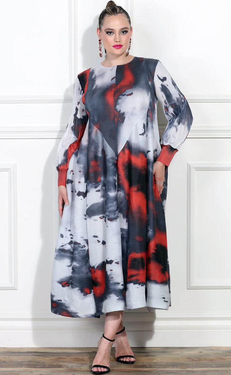 Luxe Moda Dress LM400-Grey Print