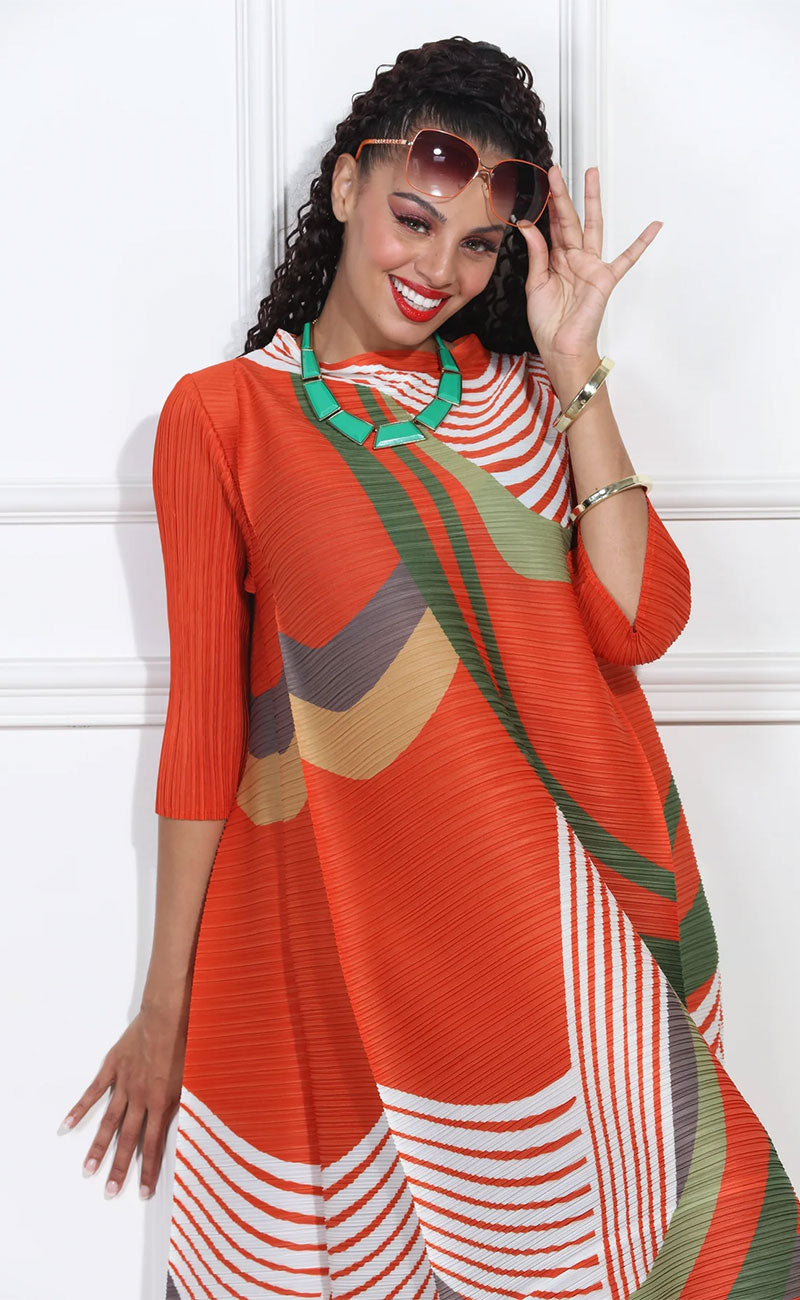 Luxe Moda Dress LM402-Orange Multi