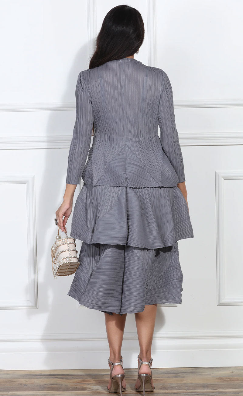 Luxe Moda Dress LM409-Grey