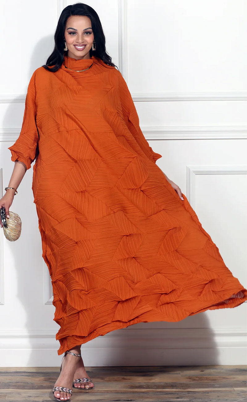 Luxe Moda Dress LM426-B. Orange