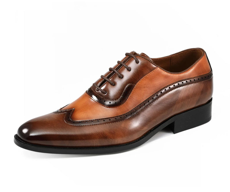 Men's Dress Shoe Everett Tan Brown - Church Suits For Less