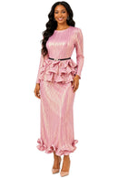 For Her By Tally Taylor Pleated Skirt Set 83456 – Pink