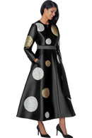 Church Dress by Nubiano 101041-Black