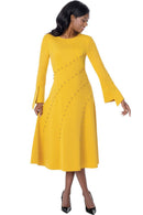 Church Dress by Nubiano 101251-Gold