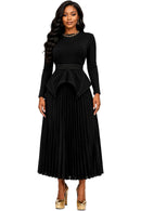 For Her By Tally Taylor Pleated Skirt Set – 83455-Black
