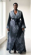 Pleated Wrap Dress 82997-Black