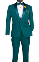 Slim Fit Vinci Men Suit TSS-2-Teal