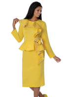 Stellar Looks Church Dress 600461C-Yellow