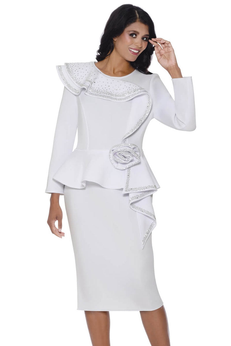 Stellar Looks Church Dress 600461-White Stellar Looks Church Dress 600461-White