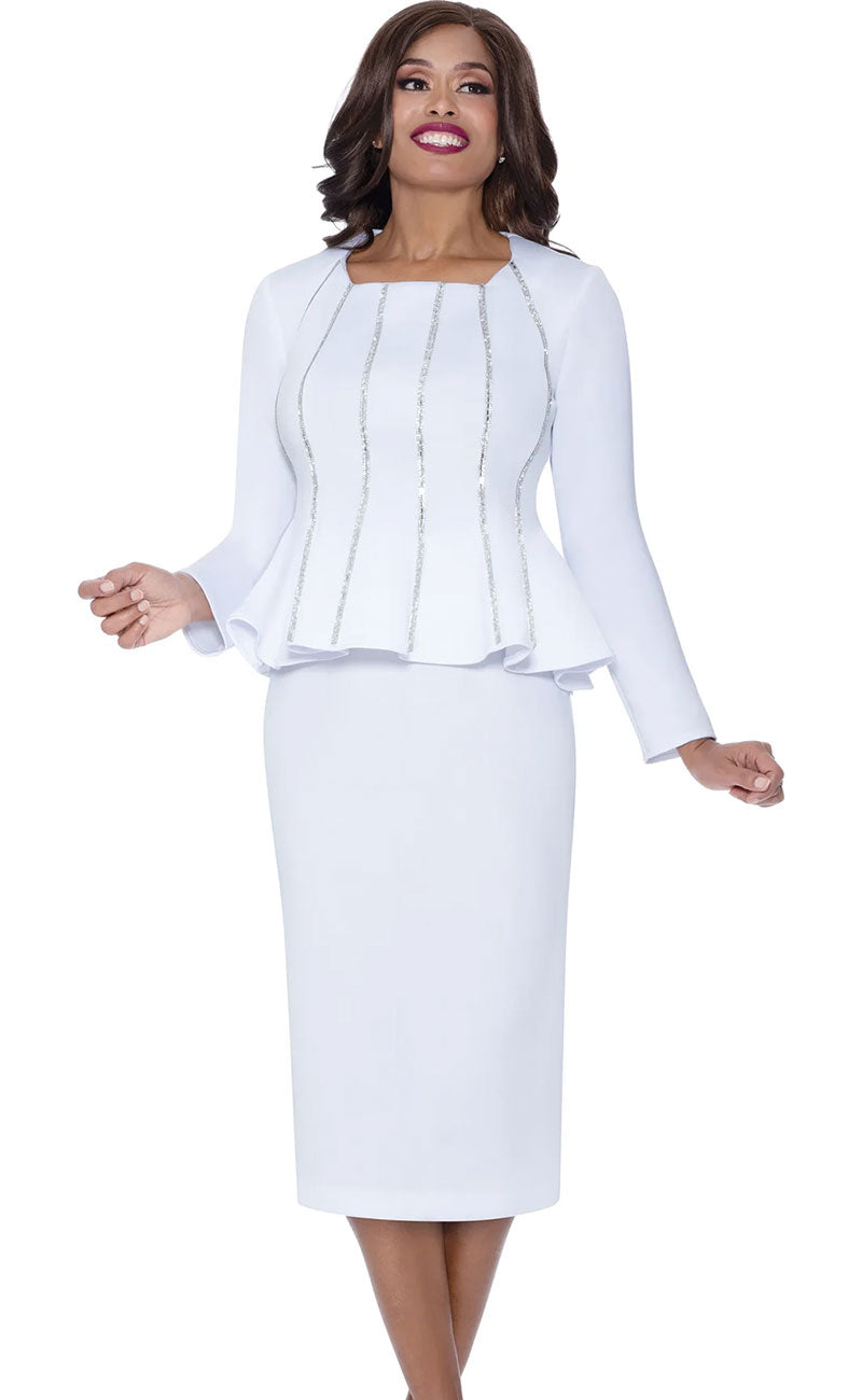 Stellar Looks Church Suit 600292C-White - Church Suits For Less