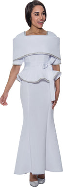 Stellar Looks Skirt Suit 1692C-White - Church Suits For Less