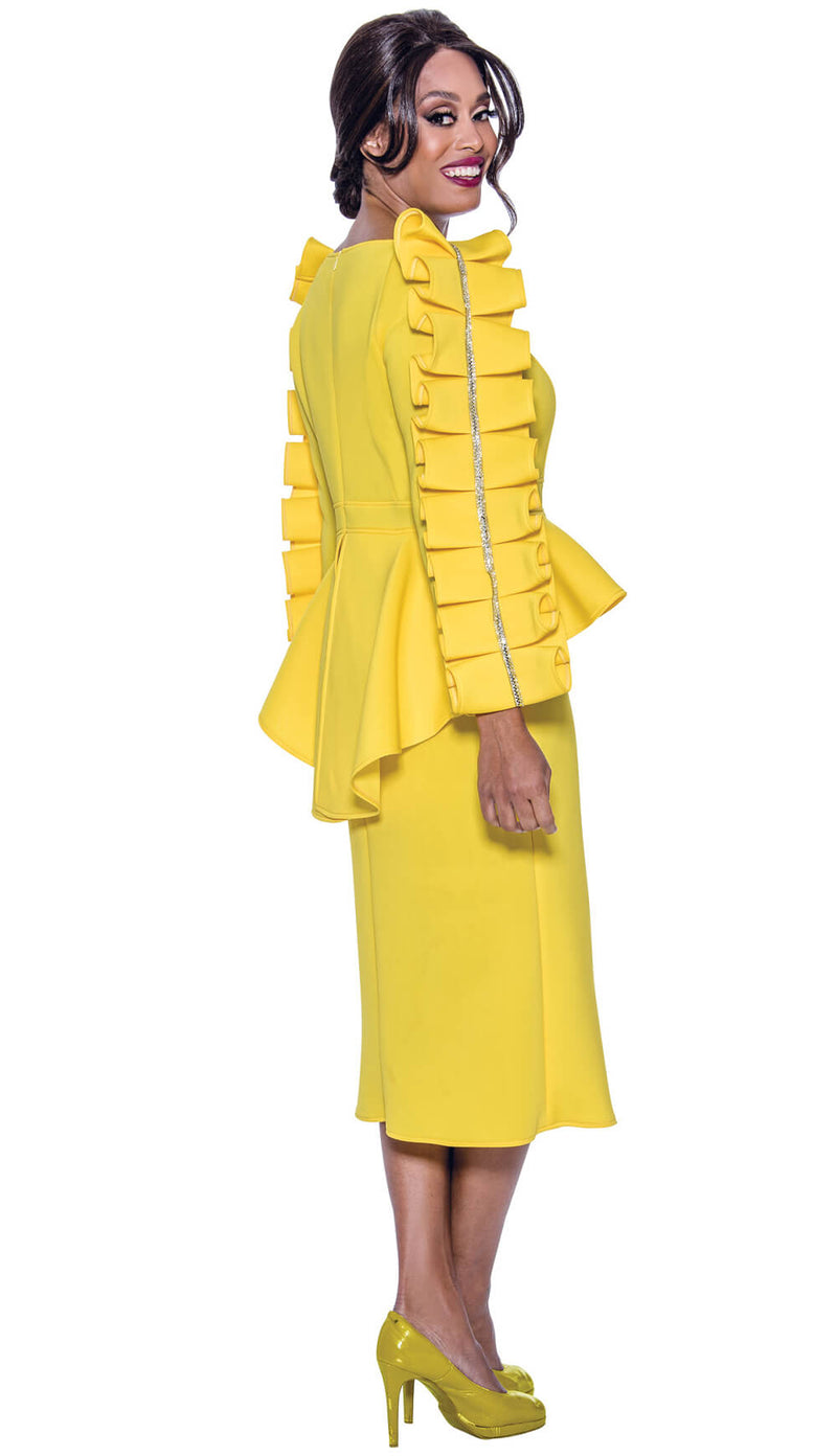 Stellar Looks Skirt Suit 1771C-Yellow