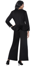 Stellar Looks Pant Suit 600472-Black - Church Suits For Less