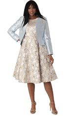 Tally Taylor Dress 4819-Blue/Gold