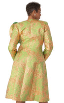 Tally Taylor Church Dress 4859-Green/Gold/Print