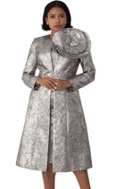 Tally Taylor Church Dress 4859-Grey/Silver