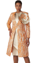 Tally Taylor Church Dress 4859-Orange/Gold