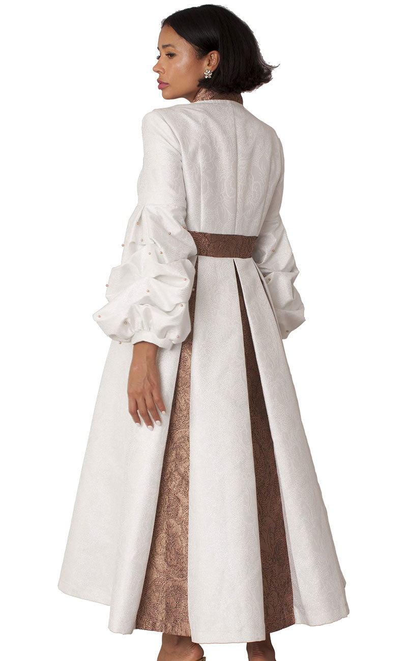 Tally Taylor Church Robe 4850-White/Gold Tally Taylor Church Robe 4850-White/Gold