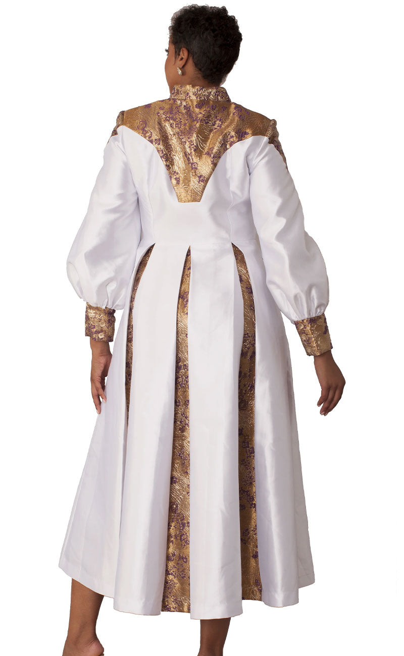 Shop Tally Taylor Church Robe 4851 - Elegant Clergy Robe in White/Gold