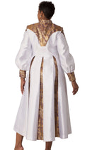 Tally Taylor Church Robe 4851C-White/Gold - Church Suits For Less