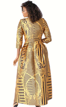 Tally Taylor Church Dress 4497-Gold/Black