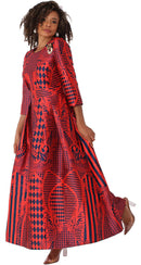 Tally Taylor Church Dress 4497C-Fire Red/Navy - Church Suits For Less