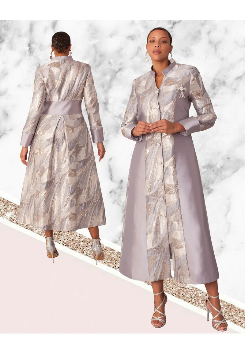 Tally Taylor Church Robe 4821C-Grey/Gold