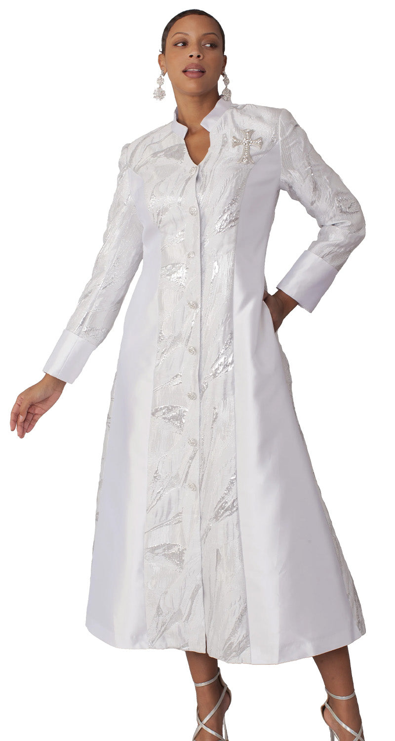 Tally Taylor Church Robe 4821-White/Silver