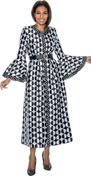 Terramina Church Dress 7071C-Black/Whte