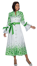 Terramina Church Dress 7072C-Lime/White